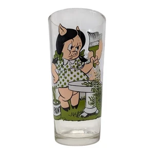 Vintage 1976 Pepsi Collector Series Glass Porky Pig & Petunia Pig Looney Tunes - Picture 1 of 2