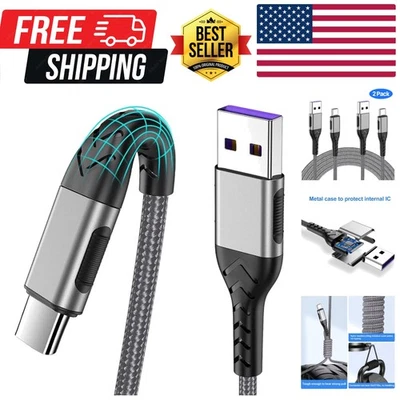 Cable USB C, paquete actualizado de 2 cables de carga USB rápido tipo C de 10 pies para Android/P... Foto 1 de 4