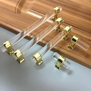High Quality Acrylic Door Knob Kitchen Door Handle Knobs for Home - Gold - Picture 1 of 36