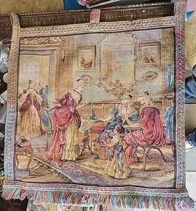 Vintage French Tapestry Wall Hanging Goblin Home Decor Tapestry 21"x 23" - Picture 1 of 7