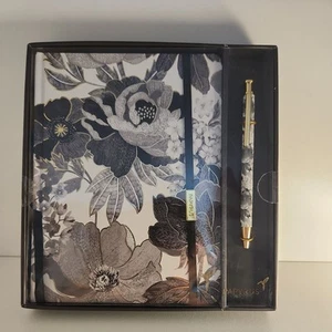 New Papyrus Journal & Pen Set Black & White Floral - New in Box - Picture 1 of 5