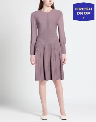 PVP €950 Vestido Tejido Alberta Ferretti it42 us6 uk10 m Púrpura Hecho en Italia Foto 1 de 4