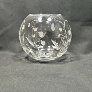 Vaso floreale cristallo foglia di tulipano inciso Tiffany & CO. J Riedel vintage liscio - Foto 1 di 20