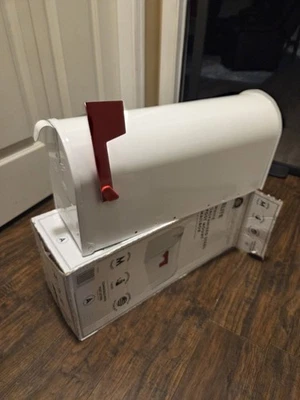 Architectural Mailboxes Elite Classic Galvanized Steel Post Mount White Mailbox - Image 1 of 4