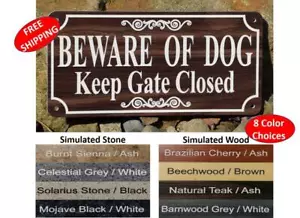 Cuidado con el perro letrero de cerca cerrada puerta, 4"" x 8"" - ENVÍO GRATUITO - Imagen 1 de 4