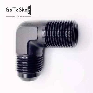 10 AN to 1/2 NPT Black Aluminum 90 Degree Elbow Fitting Adapter - Picture 1 of 6