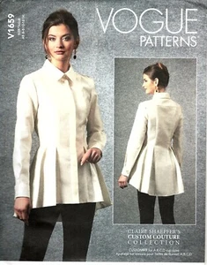 Vogue V1659 Misses 6 to 14 Peplum Button Front Shirt New Sewing Pattern - Picture 1 of 2