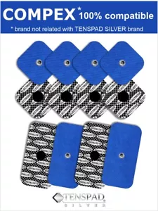 12 Electrodes for Compex with silver pattern film with 1 Snap - Imagen 1 de 8