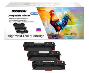 3PK CMY 055 Toner For Canon 055 055H Work with Canon MF741Cdw MF743 MF745 LBP663 - Picture 1 of 7