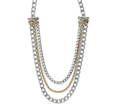 Brighton NEPTUNE'S RINGS NWT $178 Gold & Silver Multiple Row Chain Necklace - Image 1 of 3