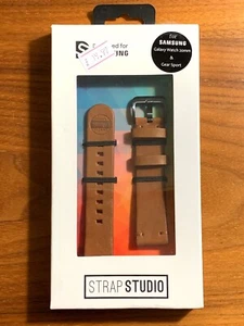 Strap Studio, Essex Brown 20mm for Samsung Galaxy Watch & Gear Sport - Picture 1 of 6