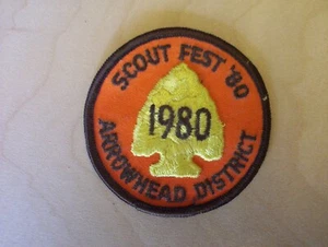 Vintage 1980 Arrowhead District Scout Fest 80 Patch BSA Boy Scouts of America - Bild 1 von 2