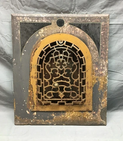 Vintage Cast Iron Antique Arched Top Heat Grate 17x20 Slate Surround Old 782-22B Cover