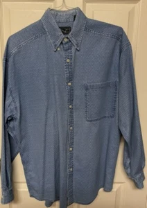 Vintage Rare Structure Jeans Wear Men’s Button Down Long Sleeve Medium - Picture 1 of 5