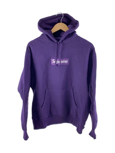 Supreme Felpa con Cappuccio Box Logo Felpa con Cappuccio S Cotone Viola Usata