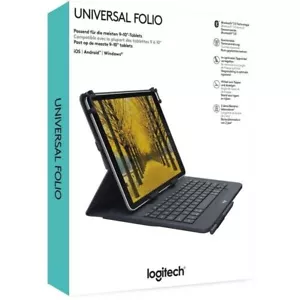 Logitech Universal Folio With Integrated Bluetooth Keyboard For 9-10" Apple - Picture 1 of 2