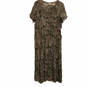 Vestido Woman Within Talla 18/20 Grande Negro-Blanco Fluido Paisley Pullover Nuevo - Imagen 1 de 9