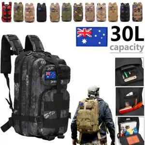 30L Military Backpack Tactical Hiking Camping Bag Rucksack Outdoor Trekk Travel - Picture 1 of 26