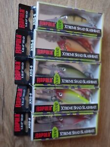 Authentic Lot Of 5 RAPALA X-Rap Shad XRS-6 Lures Assorted New In Boxes