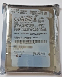 60 GB SATA Hitachi HTS541060G9SA00 5400rpm 8MB HDD 2,5 " Internal Hard Drive New - Picture 1 of 1