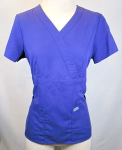 Womens Greys Anatomy Scrub Top Solid Purple M Medium Style 4153 - Picture 1 of 7
