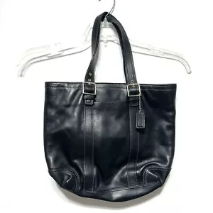 Coach Hampton Beuteltasche Leder schwarz groß Schulter Handtasche F10194 Handtasche 11 x 13 Zoll - Bild 1 von 10