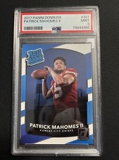 2017 Patrick Mahomes Panini Donruss Rookie Card #327 PSA 9- W/EBAY DISPLAY CASE