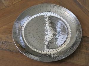 TELLER NICKEL SHABBY CHIC LANDHAUSSTIL METALL GESCHIRR VINTAGE STIL DEKORATION - Bild 1 von 1