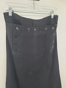 Gonna Navale Vintage, Nero, Lacciata Frontale, Uniforme Militare Retro - Foto 1 di 24