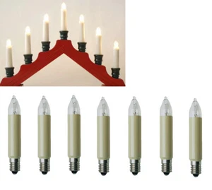 7x E10 16V 3W Kleinschaftkerze für Schwibbogen Lichterkette Beleuchtung Halogen - Bild 1 von 4