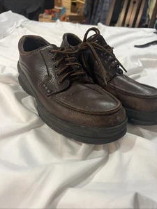 Hush Puppies Mens Rust  Size 9.5 Brown  Leather Lace Up Casual Oxford Sneaker - Picture 1 of 8