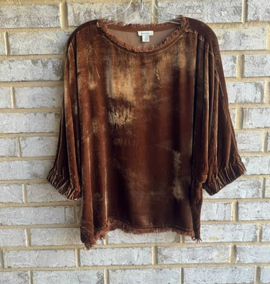 Blusa Sundance 3/4 Dolman Manga Cuello Redondo Mezcla Seda Terciopelo Para Mujer Talla S Foto 1 de 4