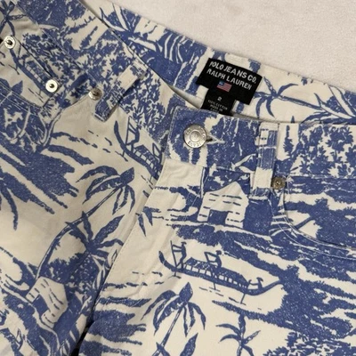 Pantalones Cortos Ralph Lauren Polo Jeans Company Canal Palms Para Mujer’s 2 Denim Playa Foto 1 de 4