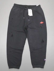 Nike Air Jordan Air Fleece Jogginghose Herren Gr. L Heavyweight Distressed Schwarz - Bild 1 von 10