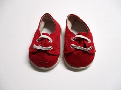 American Girl Bitty Baby Twins 2008 Red Canvas Boys Meet Shoes to Plaid Set - Image 1 of 2
