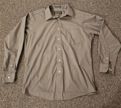 Camisa de Vestir David Taylor Para Hombres 15.5 32/33 Gris Cuello Bolsillo Poliéster/Algodón Foto 1 de 4