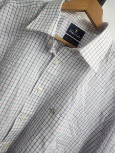 Stafford Travel Easy Care Fitted Broadcloth Shirt Mens 18 34-35 Multicolor NWT - Picture 1 of 5