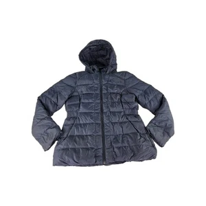 The North Face 550 Down Puffer Jacket Size L Women's Navy Hoodie Jacket Coat - Picture 1 of 14
