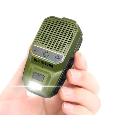 INFURTURE Clip on Bluetooth Speaker with RGB/Flashlight mini Bluetooth Speaker (Non-Mag...
