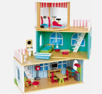 Biegepuppen Puppenhaus 3 Elemente 22-tlg. Zubehör  ca. 59 x 28 x 64 cm NEU & OVP - Bild 1 von 4