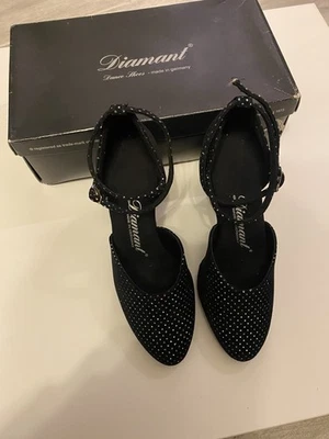 Diamant Damen Schwarz Glitzer  Tanzschuhe 105-068-155  Gr. 1,5 EU 33 2/3 - Bild 1 von 3