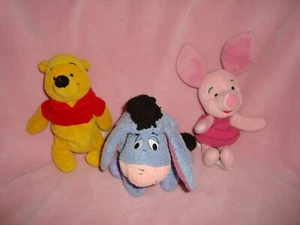 Disney Winnie The Pooh, Eeyore, & Piglet Assorted Plush Beanbag Lot - Imagen 1 de 5
