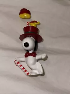 Hallmark Ornament SNOOPY e WOODSTOCK 1989 cappello superiore e canna di caramelle - fissabile?? - Foto 1 di 5