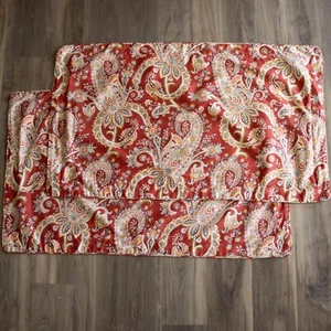 (2) Noble Excellence King Pillow Shams Red Paisley - Picture 1 of 1
