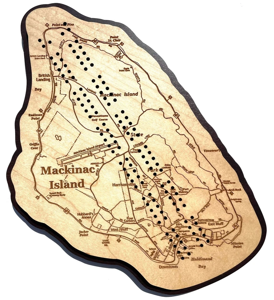 Mackinac Island, Michigan Map Cribbage Board - Image 1 of 1