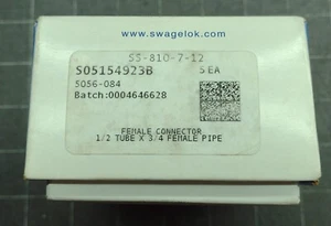 Menge 5 Swagelok SS-810-7-12 Rohrverschraubung 1/2 Rohr Außendurchmesser x 3/4 Buchse NPT - Bild 1 von 3