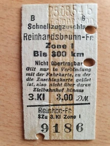 Schnellzugzuschlag Fahrkarte Fahrschein Reinhardsbrunn Friedrichroda 3.Klasse - Bild 1 von 2