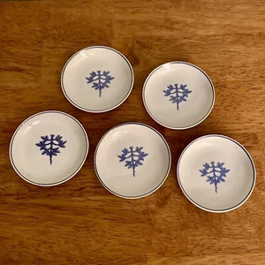 Vintage TATUNG Soy Sauce Dish Dipping Plate Saucer Set of 5 Blue Gray - Picture 1 of 15