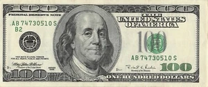 1996 shifted seal error older bank note S run B district AB74730510S $100 dc - Picture 1 of 2
