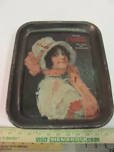 Antik echt 1914 Coca-Cola Betty Girl Serviertablett Werbung Blech Litho - Bild 1 von 7